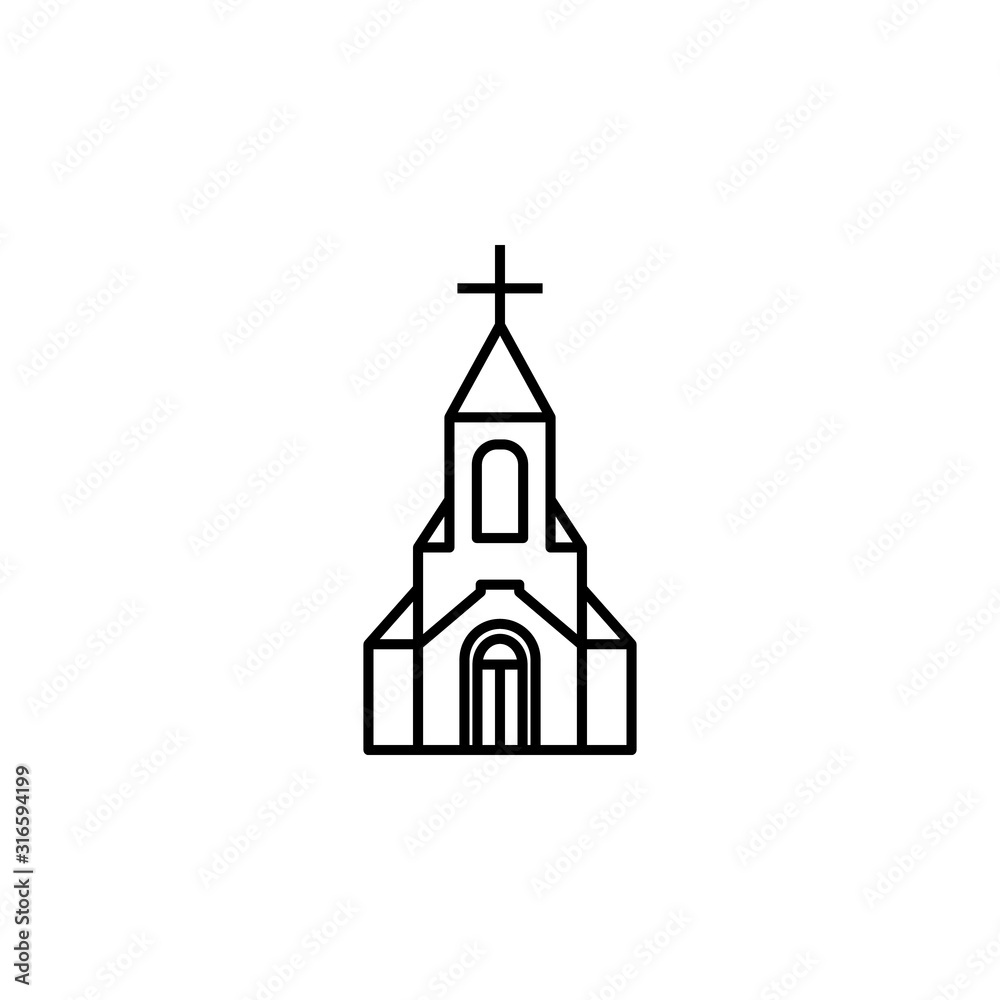 church, cathedral line icon. Elements of wedding illustration icons. Signs, symbols can be used for web, logo, mobile app, UI, UX