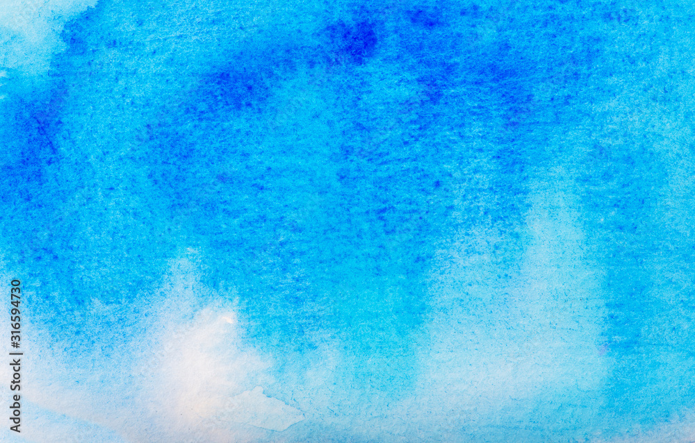 Hand painted blue watercolor background. Hand painted blue watercolor background.