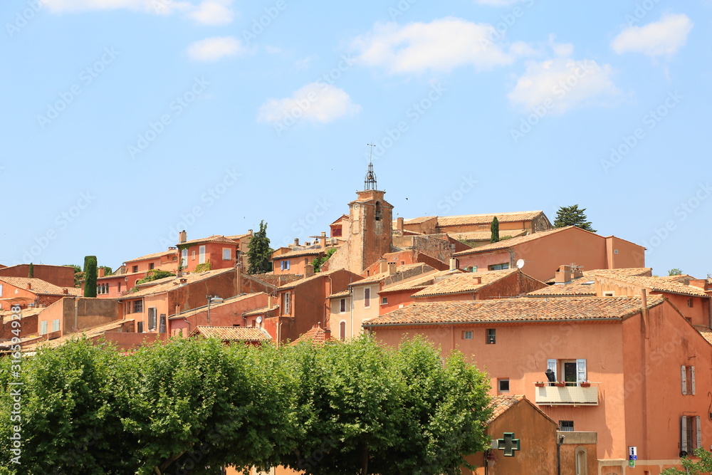 View of beautiful village Roussillon France