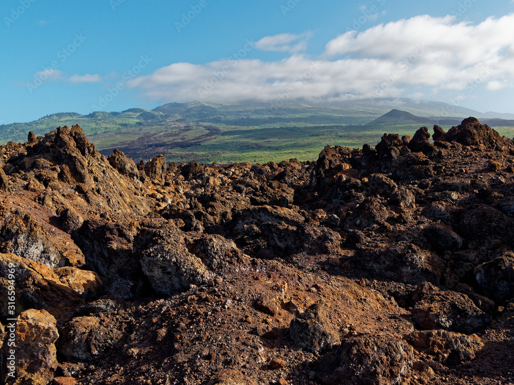 Volcanic landscape along Hoapili trail in Maui, Hawaii Volcanic landscape along Hoapili trail in Maui, Hawaii
