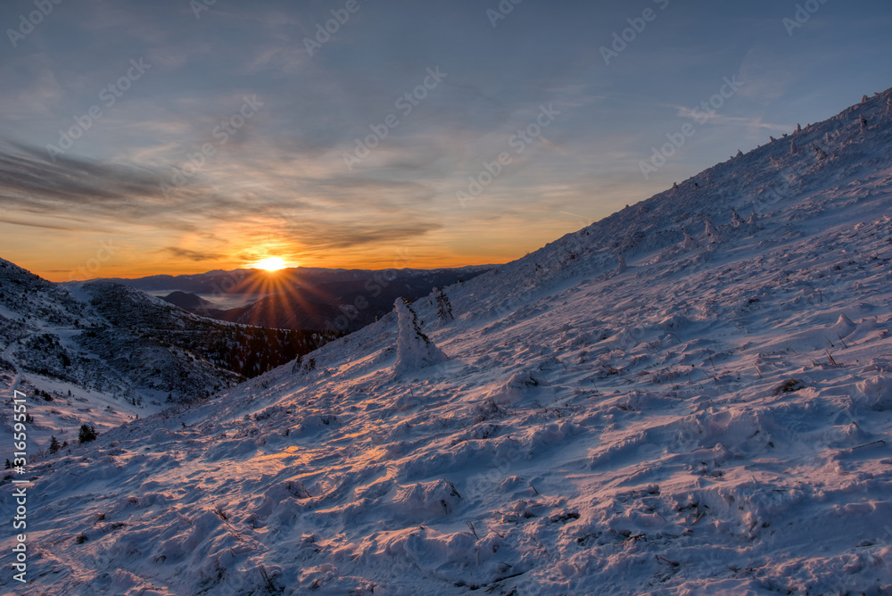 Amazing sunrise in Mala Fatra Mountiens, Slovakia Republic, Europe