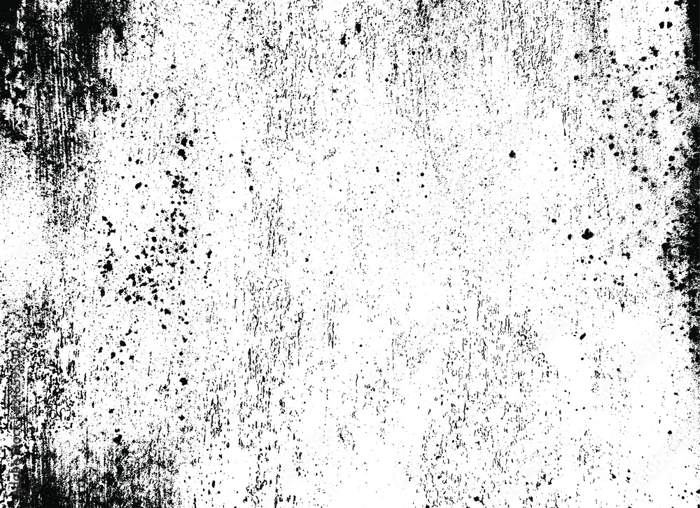 Aged stone wall texture. Grainy messy overlay of empty, aging, scratched wall. Grunge rough dirty background. Vector Illustration. Black isolated on white background. EPS10.