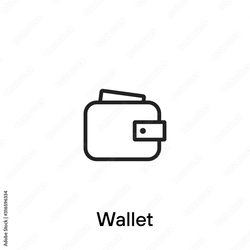 Wallet line icon - Vector Wallet line icon - Vector