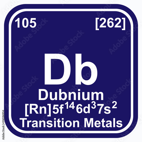 Dubnium Periodic Table of the Elements Vector illustration eps 10