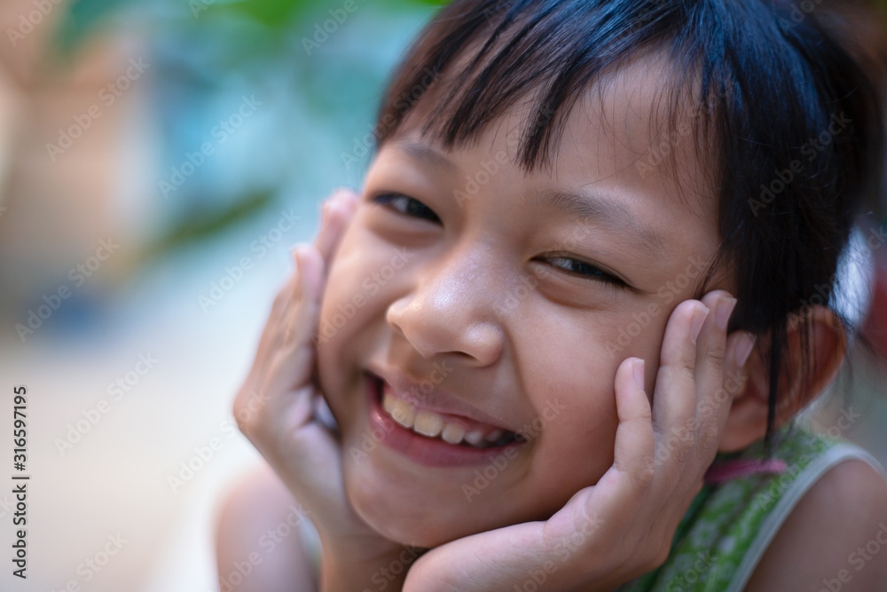 Portrait of happy smiling child girl Portrait of happy smiling child girl