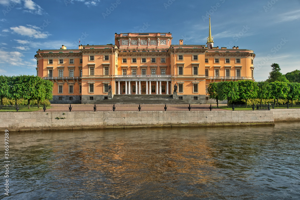 St. Michael's Castle  also called the Mikhailovsky Castle or the Engineers' Castle in Saint Petersburg, Russia. 