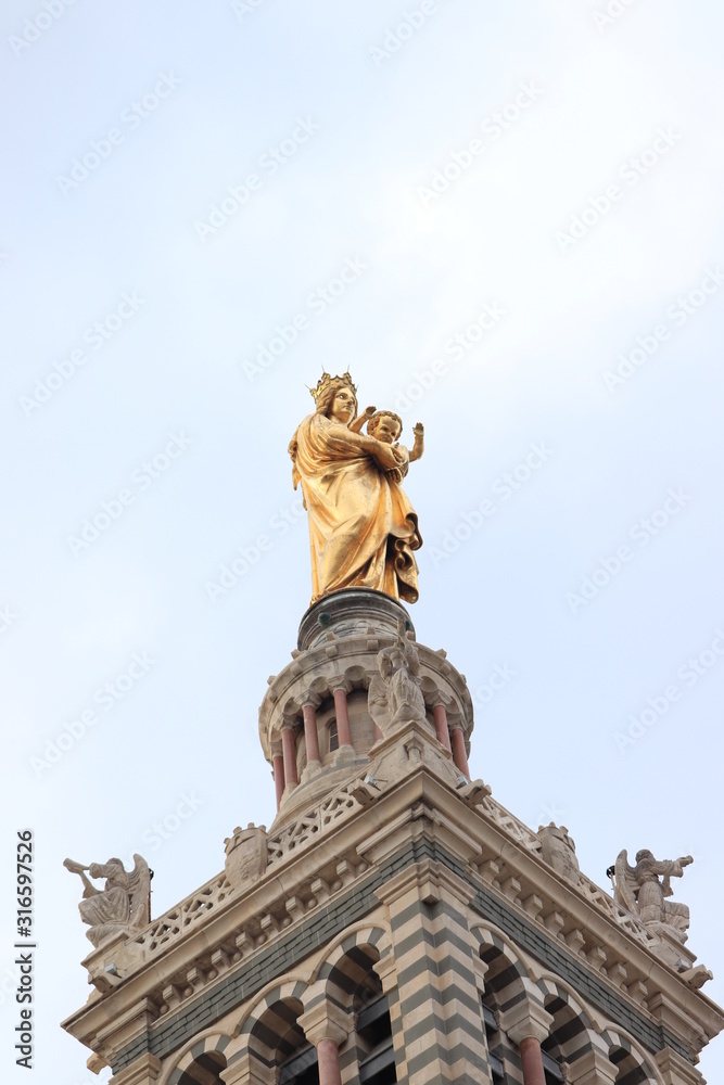 Marseille, France - september 25th 2019: Notre Dame De La Garde cathedral
