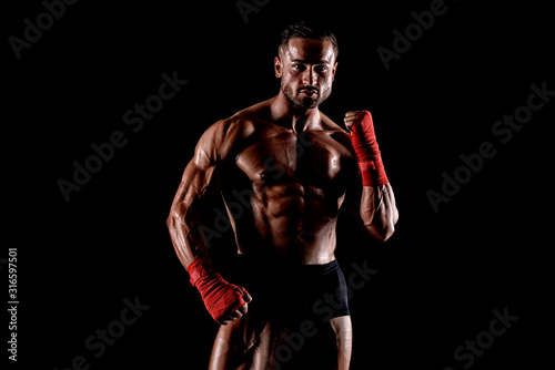 Mixed Martial Arts Fighter  Boxer Is Ready to Fight