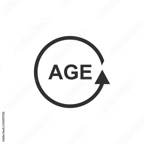 Age Vector Icon isolated on white background. Vector illustration. photo