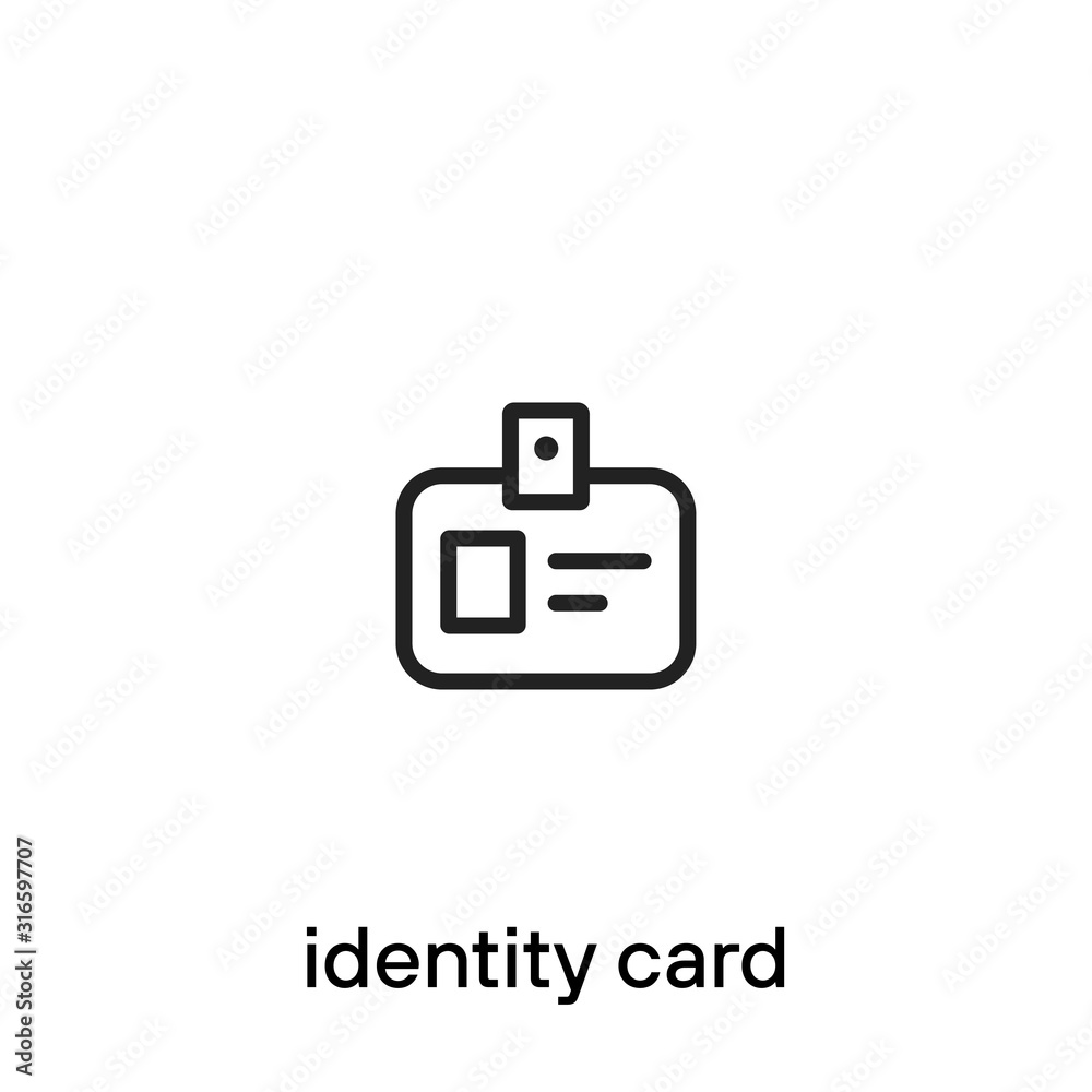 Identity card line icon - Vector Identity card line icon - Vector