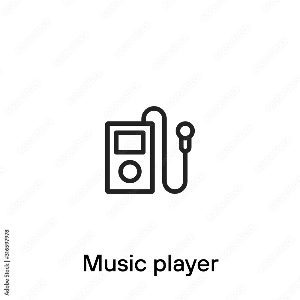Music player house line icon - Vector Music player house line icon - Vector
