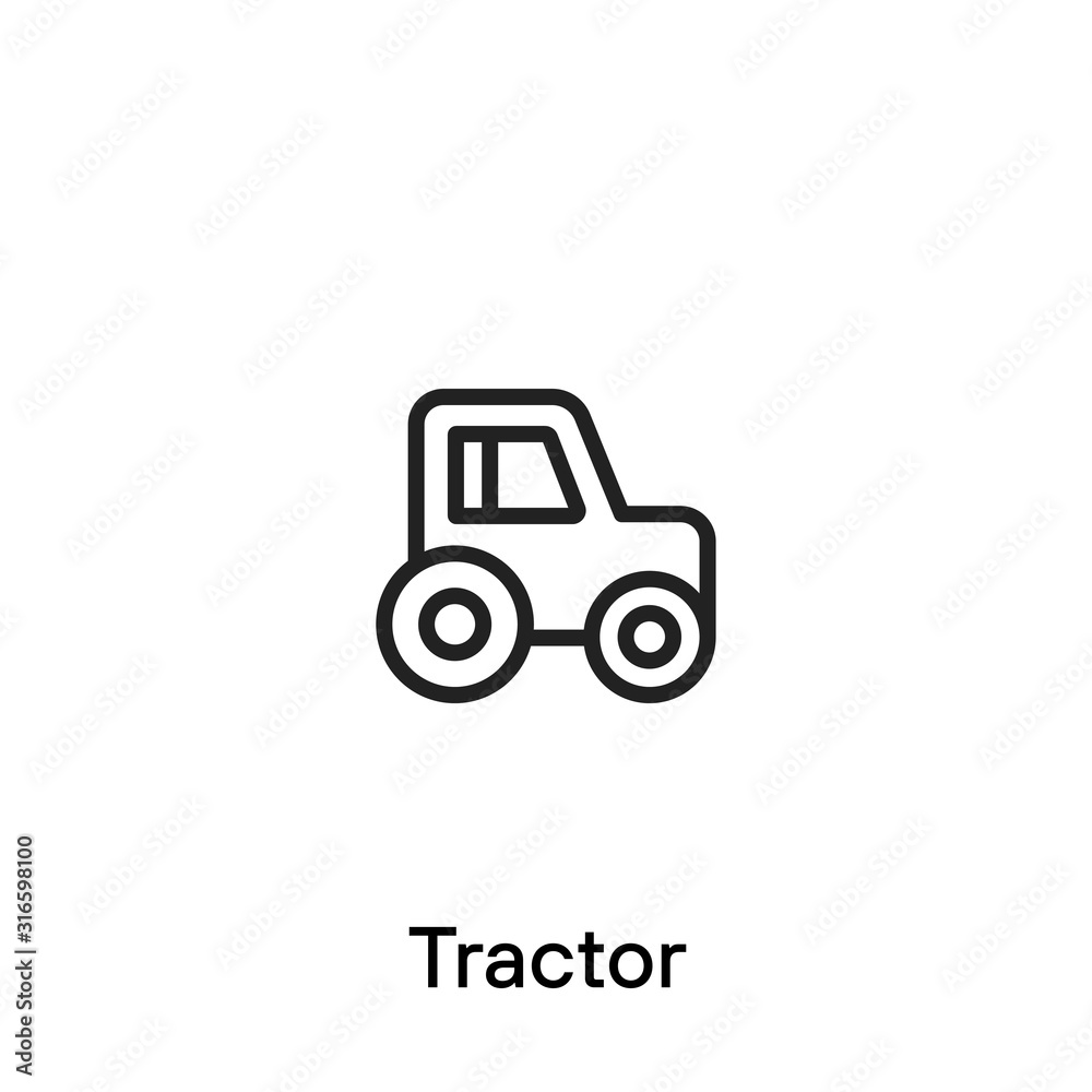 Tractor line icon - Vector Tractor line icon - Vector