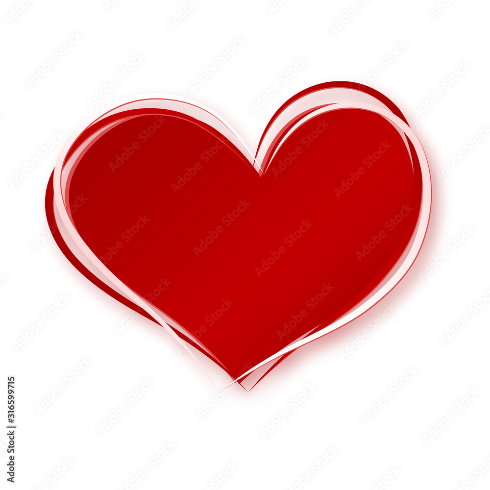 Cut out of paper red heart on white background. Vector. Cut out of paper red heart on white background. Vector.