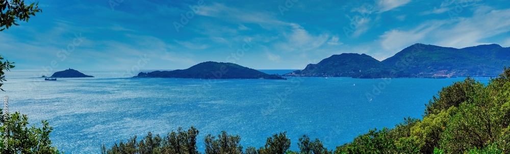 panorama on the island of Tino in the Gulf of La Spezia Liguria Italy
