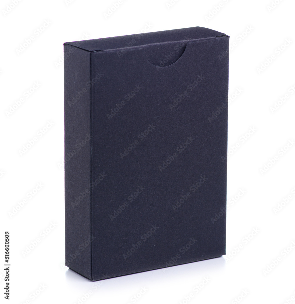 Black box package on white background isolation Black box package on white background isolation
