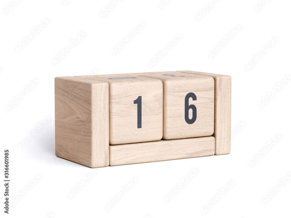 Obraz premium Wood block cube date day calendar