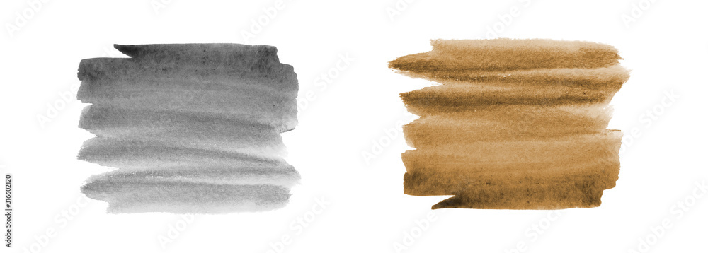 Gray and brown abstract background in watercolor - obrazy, fototapety, plakaty 