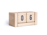 Wood block cube date day calendar