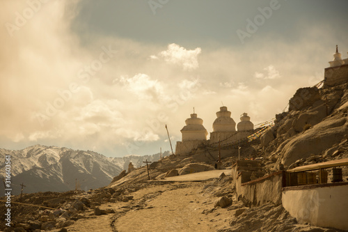 Buddhist chortens in Ladakh  India