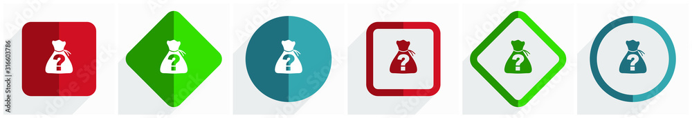 Riddle icon set, flat design vector illustration in 6 options for webdesign and mobile applications in eps 10 Riddle icon set, flat design vector illustration in 6 options for webdesign and mobile applications in eps 10