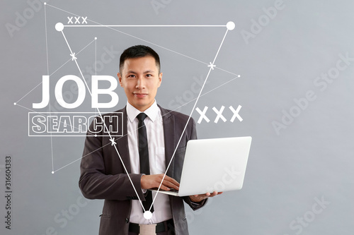 Asian businessman with lapt...