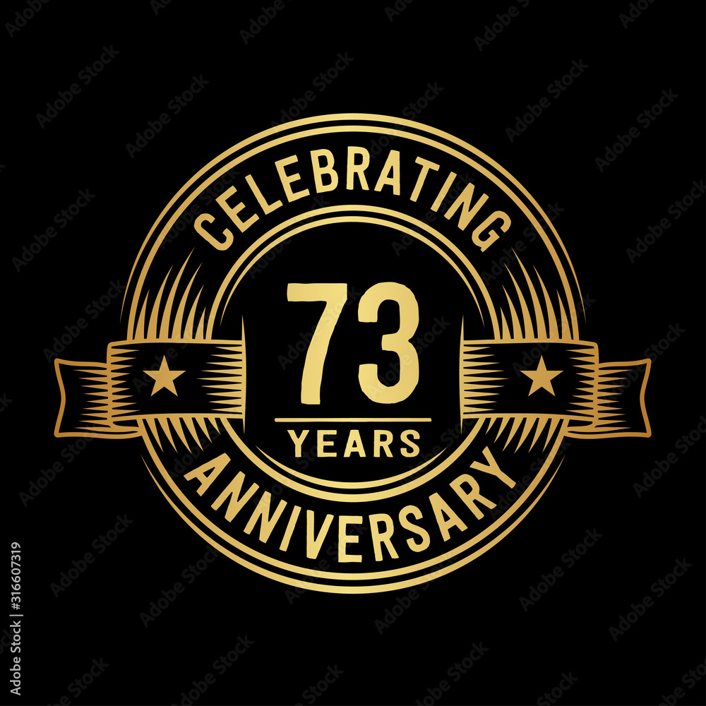 Fototapeta premium 73 years anniversary celebration logotype. Vector and illustration.