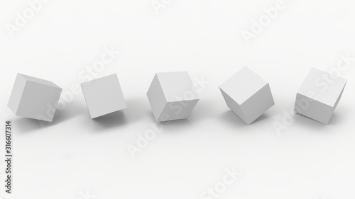 3d rendering, 3d illustration. Light cubes on a light background, abstract image.