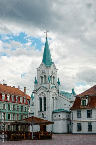 Riga Virgin of Anguish Roman Catholic Church. Riga. Latvia. July 2019