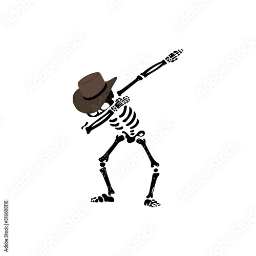 Cowboy Skeleton doing dab - VECTOR