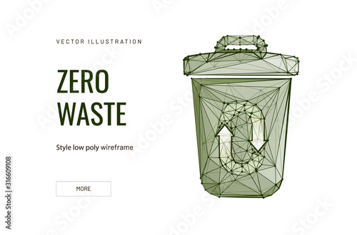 Waste utilization low poly wireframe