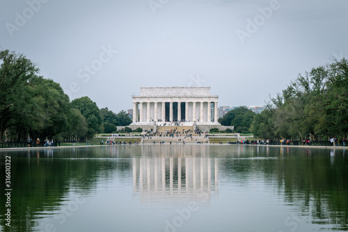 Lincoln Memorial and mirror reflection on the pool