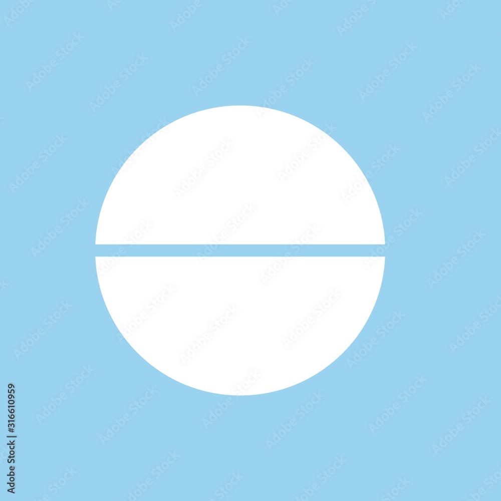 Pill icon. Antibiotic symbol. pictogram, flat vector sign isolated on blue background. Simple vector illustration for graphic and web design. Pill icon. Antibiotic symbol. pictogram, flat vector sign isolated on blue background. Simple vector illustration for graphic and web design.