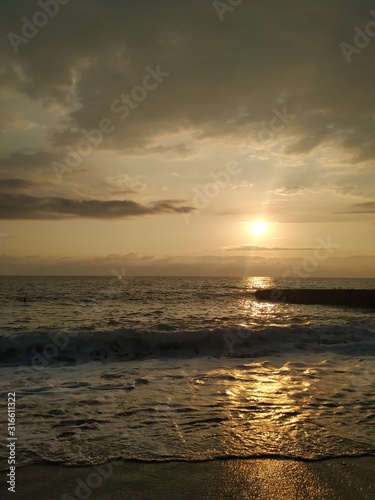 Gold sunset over the sea