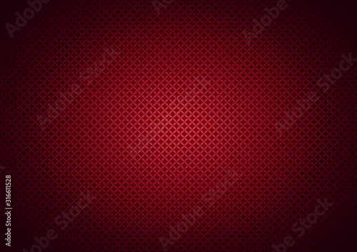 Abstract background with small geometric ornament in red and gradient, darkening to the edges of the image. Vector illustration
