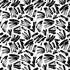 Fototapete Schwarz-weiße geometrische Muster Schwarze Pinselstriche Auf Weissem Hintergrund  © Anastasiia Hevko