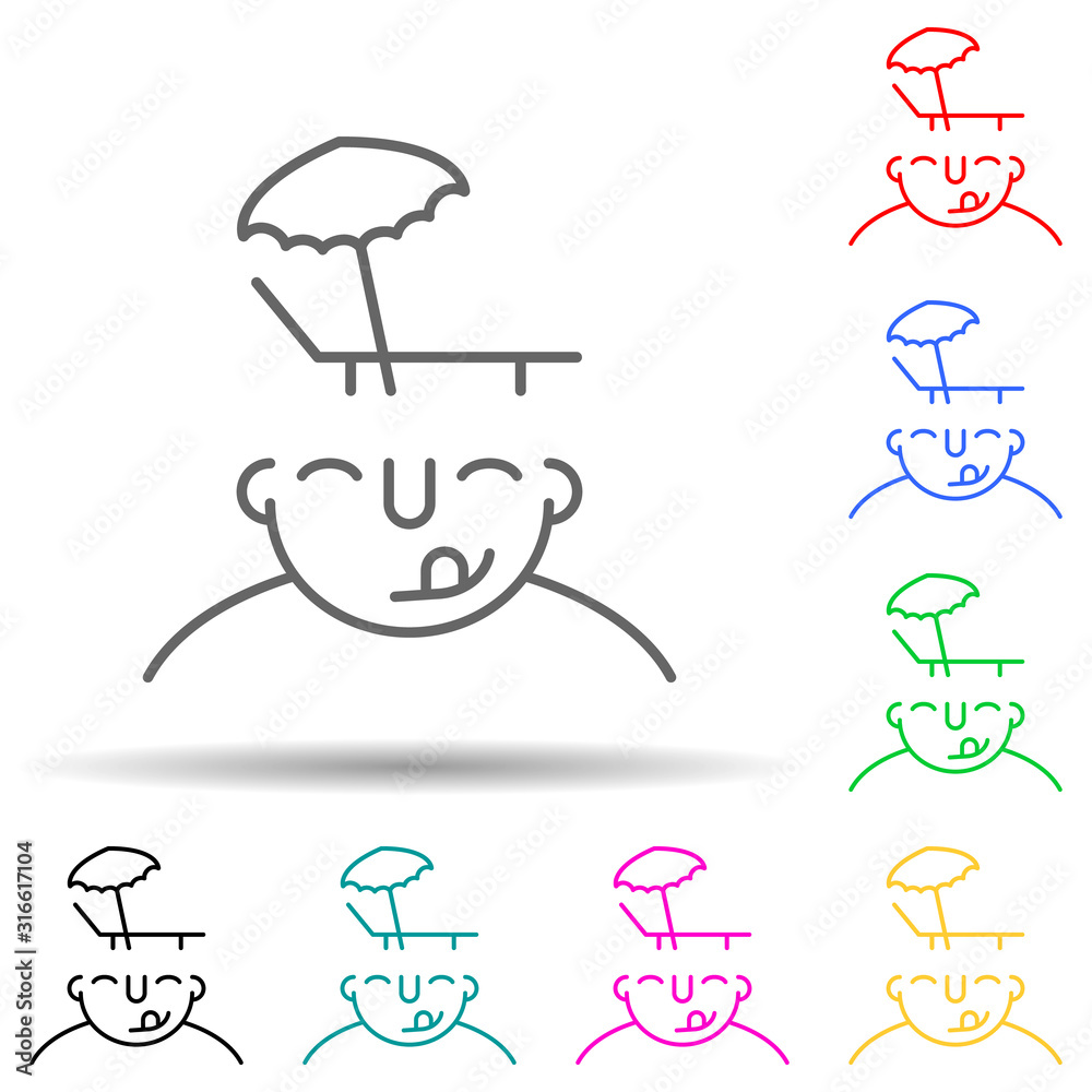 rest on mind multi color style icon. Simple thin line, outline vector of what is in your mind icons for ui and ux, website or mobile application rest on mind multi color style icon. Simple thin line, outline vector of what is in your mind icons for ui and ux, website or mobile application