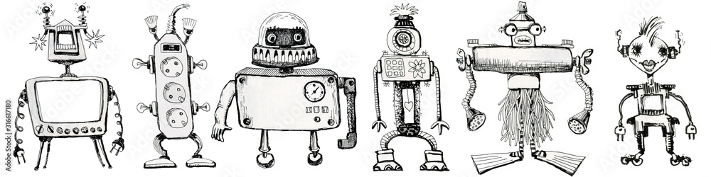 vintage toys drawing