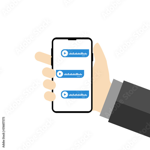 isolated voice message vector illustration white background