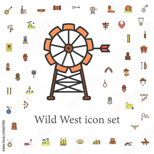 windmill colored icon. wild west icons universal set for web and mobile