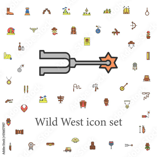 spurs for boots colored icon. wild west icons universal set for web and mobile