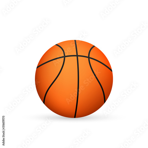 Basketball ball. Vector illustration isolated on white background.