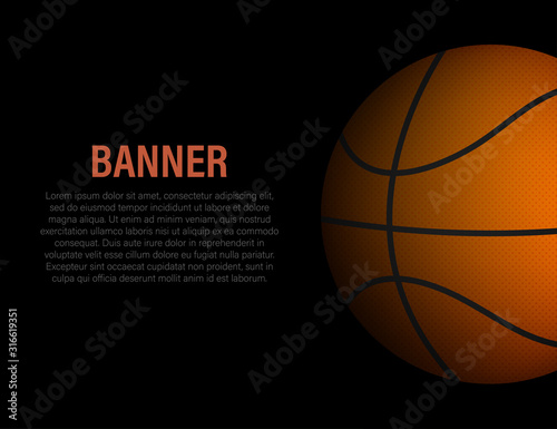 Banner template for a basketball game. Vector stock illustration. © DG-Studio