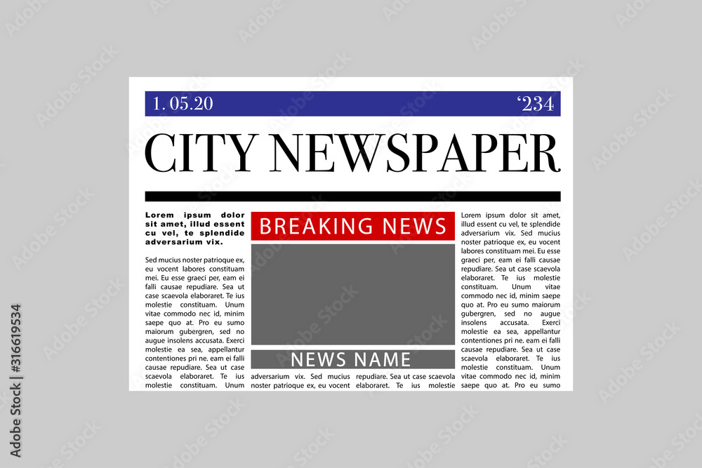 Obraz premium newspaper mock up empty blank article vector