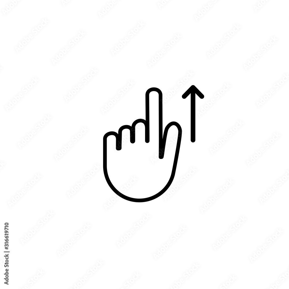 swipe up icon isolated white background vector swipe up icon isolated white background vector