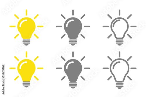 set of bulbs idea concept isolated vector