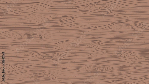 Brown horizontal wooden cutting, chopping board, table or floor surface. Wood texture. Vector illustration