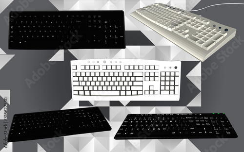 Computer keyboards 3d views