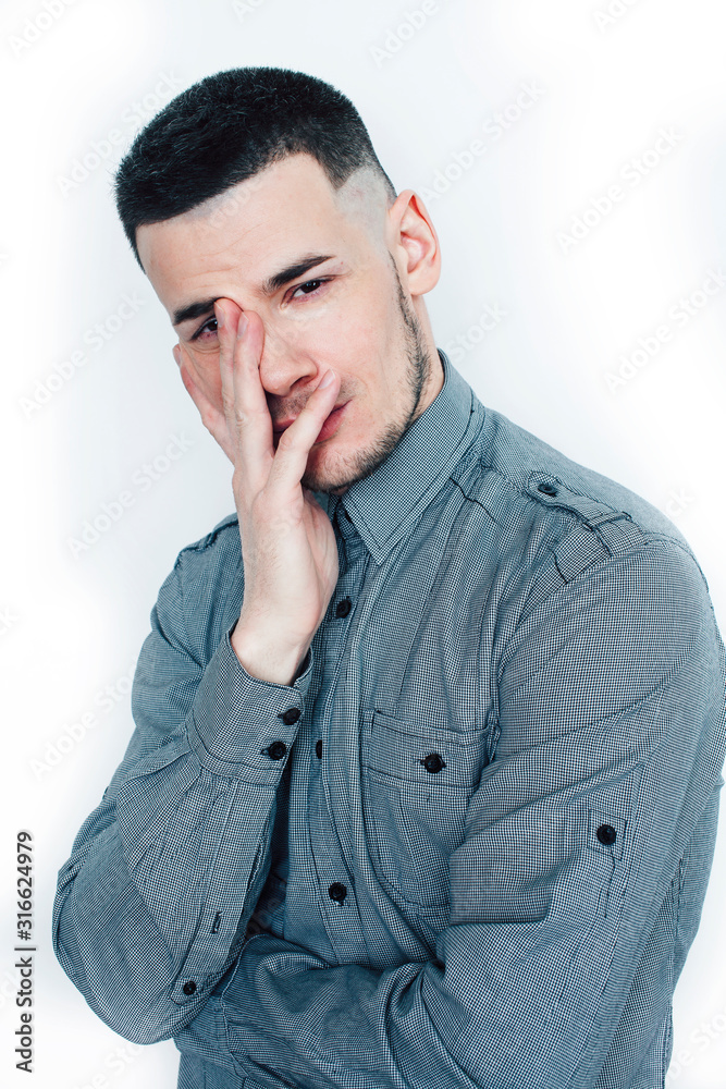 young handsome well groomed guy posing on white background gesturing smiling, lifestyle people concept young handsome well groomed guy posing on white background gesturing smiling, lifestyle people concept