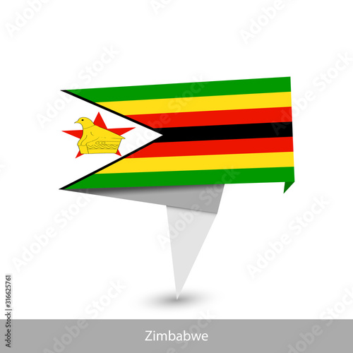 Free Download Zimbabwe Country flag. Paper origami banner - GFXLoad