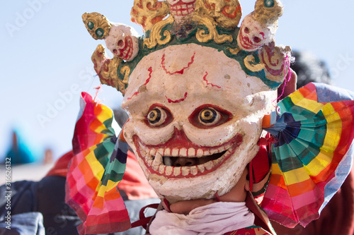 Buddhist mask dance festival in Tikshey monastery, Ladakh